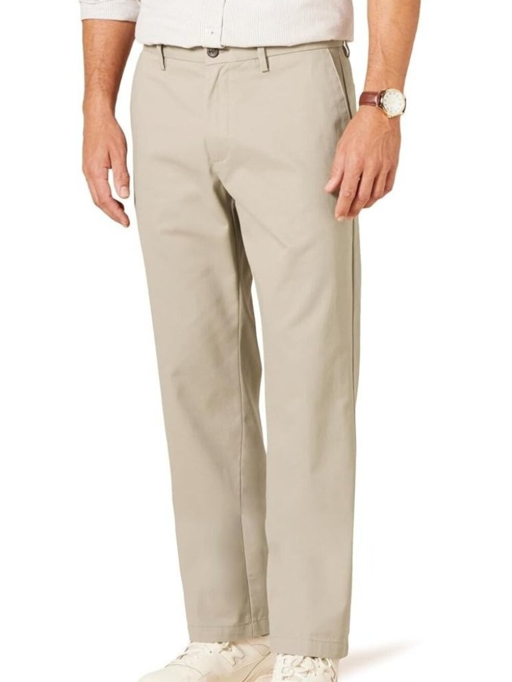 Amazon Essentials Men's Lite Beige Straight Leg Chino Khaki Pants Size 38/30